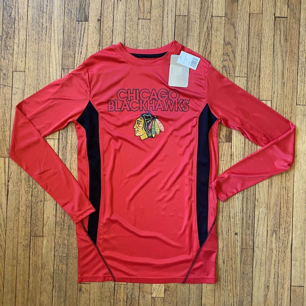 NHL Chicago Blackhawks Red Performance LS T-Shirt